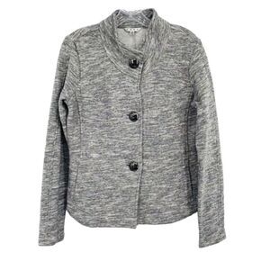 CABI Gray Heathered Button front Sweater Jacket
